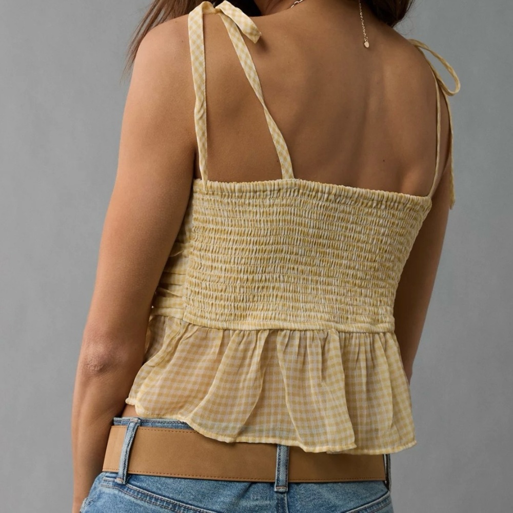 Yellow Gingham Women's Top